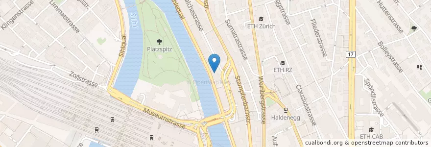 Mapa de ubicacion de Walche en Switzerland, Zurich, District Zurich, Zurich.