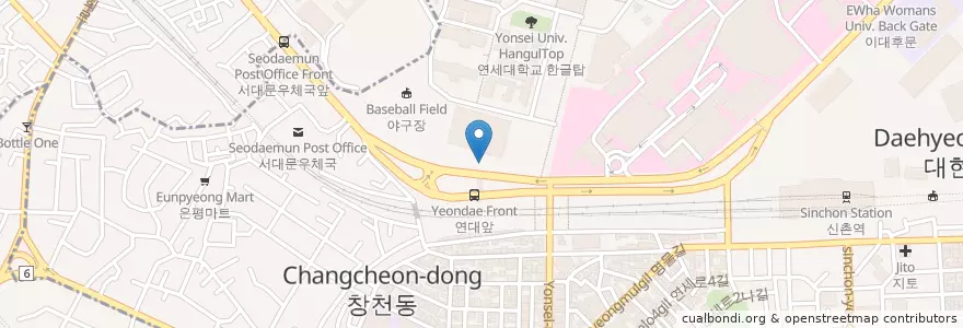 Mapa de ubicacion de CNN cafe en Corea Del Sur, Seúl, 마포구, 신촌동.
