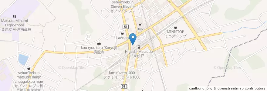 Mapa de ubicacion de マクドナルド en 日本, 千葉県, 松戸市.