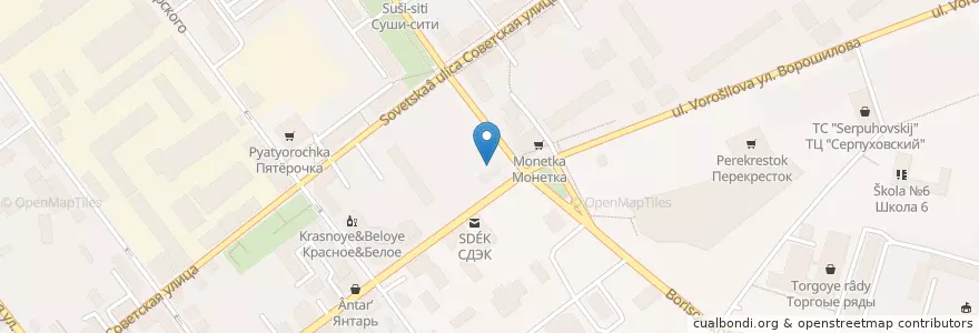 Mapa de ubicacion de Экспресс пицца en 俄罗斯/俄羅斯, Центральный Федеральный Округ, 莫斯科州, Городской Округ Серпухов.