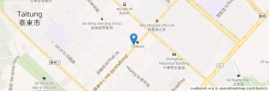 Mapa de ubicacion de 日本九州拉麵 en 臺灣, 臺灣省, 臺東縣, 臺東市.