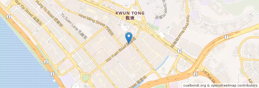 Mapa de ubicacion de Hang Seng Bank en 中国, 广东省, 香港 Hong Kong, 九龍 Kowloon, 新界 New Territories, 觀塘區 Kwun Tong District.