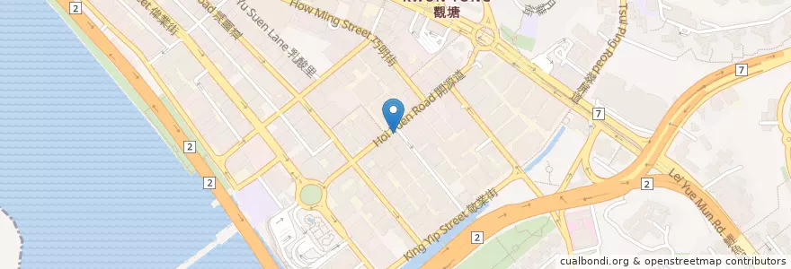 Mapa de ubicacion de China Construction Bank (Asia) en China, Guangdong, Hong Kong, Kowloon, Wilayah Baru, 觀塘區 Kwun Tong District.