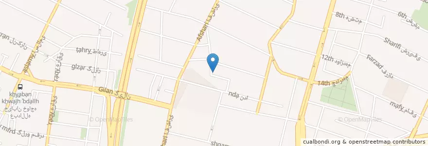 Mapa de ubicacion de رستوران پیچ en ایران, استان تهران, شهرستان تهران, تهران, بخش مرکزی شهرستان تهران.
