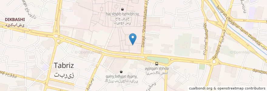 Mapa de ubicacion de Geldwechsel en Iran, Ost-Aserbaidschan, شهرستان تبریز, بخش مرکزی شهرستان تبریز, تبریز.