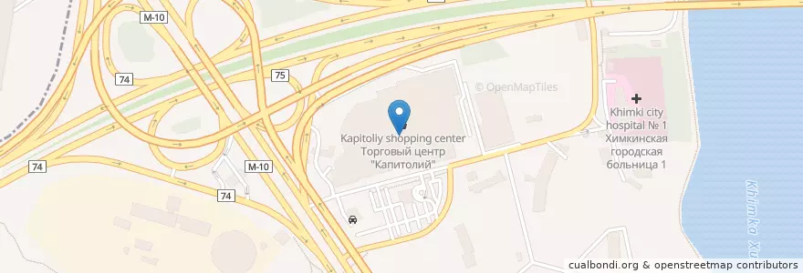 Mapa de ubicacion de Бургер Кинг en Россия, Центральный Федеральный Округ, Москва, Северный Административный Округ, Район Левобережный.