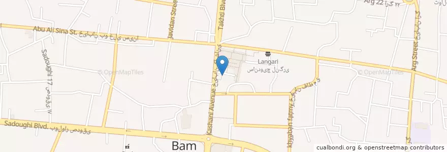 Mapa de ubicacion de بانک ملت en イラン, ケルマーン, شهرستان بم, بخش مرکزی شهرستان بم, بم.