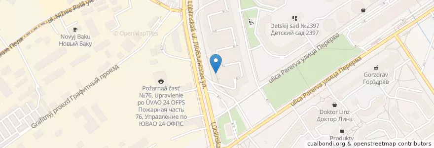 Mapa de ubicacion de 36,6 en Rusland, Centraal Federaal District, Moskou, Юго-Восточный Административный Округ, Район Марьино.