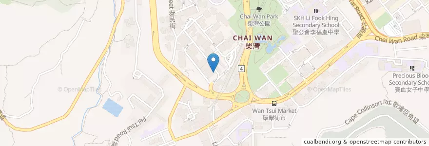 Mapa de ubicacion de Hang Seng Bank en China, Guangdong, Hong Kong, Pulau Hong Kong, Wilayah Baru, 東區 Eastern District.