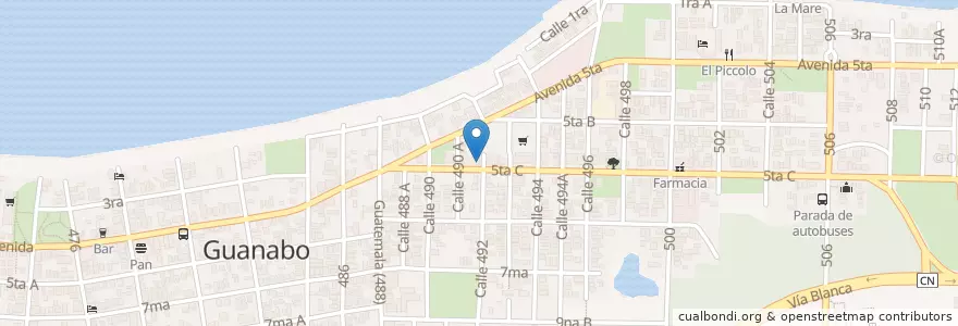 Mapa de ubicacion de Correo en キューバ, La Habana, Habana Del Este.