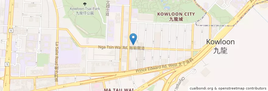 Mapa de ubicacion de Free O Clock en China, Guangdong, Hongkong, Kowloon, New Territories, 九龍城區 Kowloon City District.