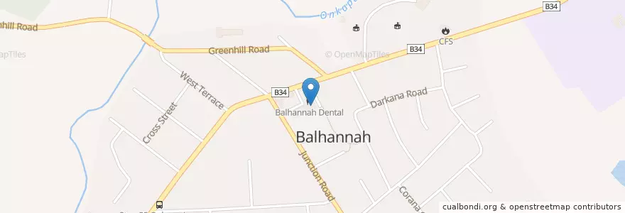 Mapa de ubicacion de Balhannah Medical Centre en Australia, South Australia, Adelaide Hills Council.