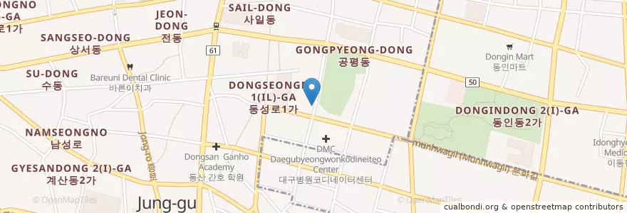 Mapa de ubicacion de DaVinci Coffee en South Korea, Daegu, Jung-Gu, Seongnae-Dong.