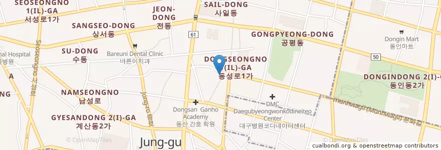 Mapa de ubicacion de McDonald's en Corea Del Sud, Daegu, 중구, 성내동.