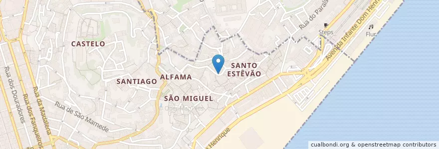 Mapa de ubicacion de Fora de moda (casa de fado) en ポルトガル, Lisboa, Grande Lisboa, リスボン, Santa Maria Maior.