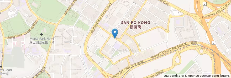 Mapa de ubicacion de OCBC Wing Hang en China, Guangdong, Hong Kong, Wilayah Baru, Kowloon, 黃大仙區 Wong Tai Sin District, 九龍城區 Kowloon City District.