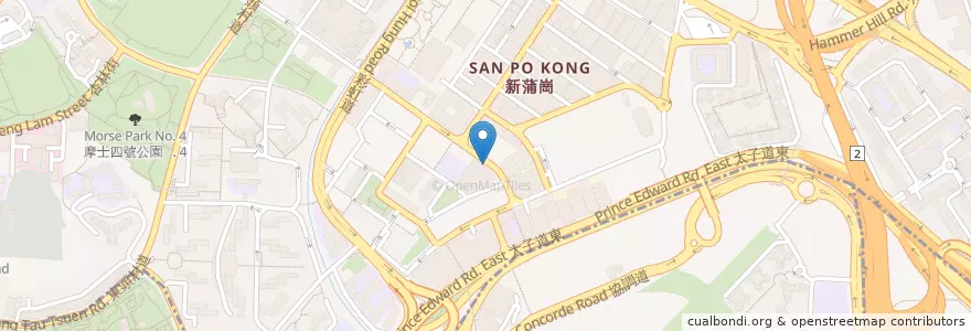 Mapa de ubicacion de Bank of China en China, Cantão, Hong Kong, Novos Territórios, Kowloon, 黃大仙區 Wong Tai Sin District, 九龍城區 Kowloon City District.