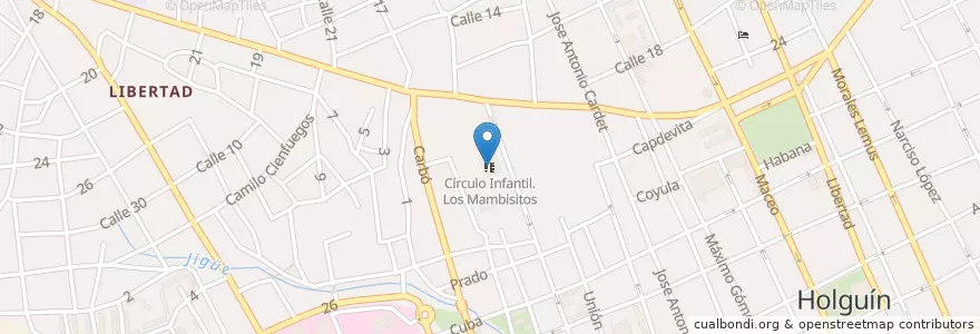 Mapa de ubicacion de Círculo Infantil. Los Mambisitos en Cuba, Holguín, Holguín.