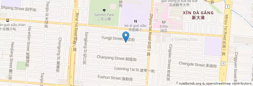 Mapa de ubicacion de 民生市場 en Taiwán, Kaohsiung, 三民區.