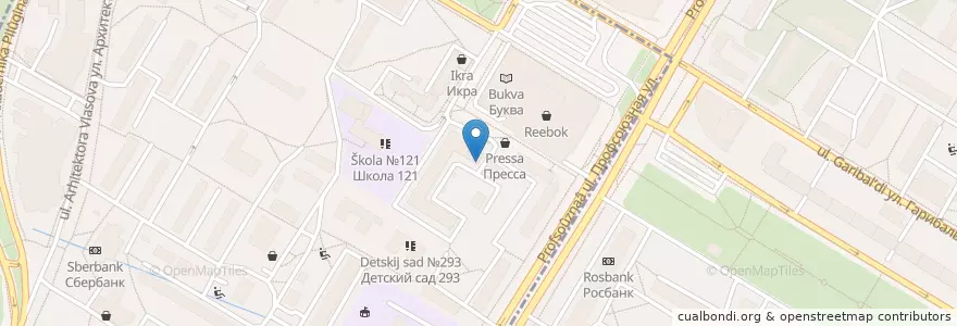 Mapa de ubicacion de Маэстро ресто en Rusia, Центральный Федеральный Округ, Москва, Юго-Западный Административный Округ.