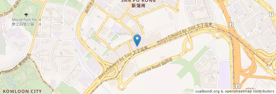 Mapa de ubicacion de Club One en Китай, Гуандун, Гонконг, Новые Территории, Цзюлун, 黃大仙區 Wong Tai Sin District, 九龍城區 Kowloon City District.