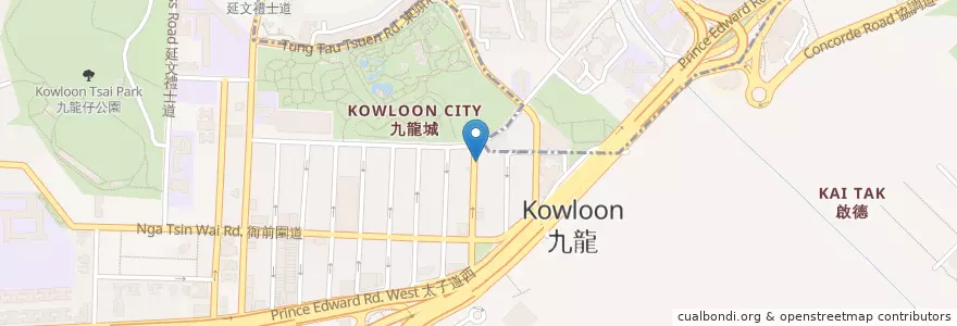 Mapa de ubicacion de HEA en China, Provincia De Cantón, Hong Kong, Kowloon, Nuevos Territorios, 九龍城區 Kowloon City District.