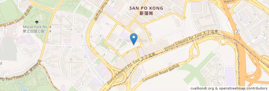 Mapa de ubicacion de Chubby's Pizza en 中国, 广东省, 香港 Hong Kong, 新界 New Territories, 九龍 Kowloon, 黃大仙區 Wong Tai Sin District, 九龍城區 Kowloon City District.