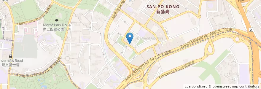 Mapa de ubicacion de Tsui Wah Restaurant en China, Cantão, Hong Kong, Novos Territórios, Kowloon, 黃大仙區 Wong Tai Sin District, 九龍城區 Kowloon City District.