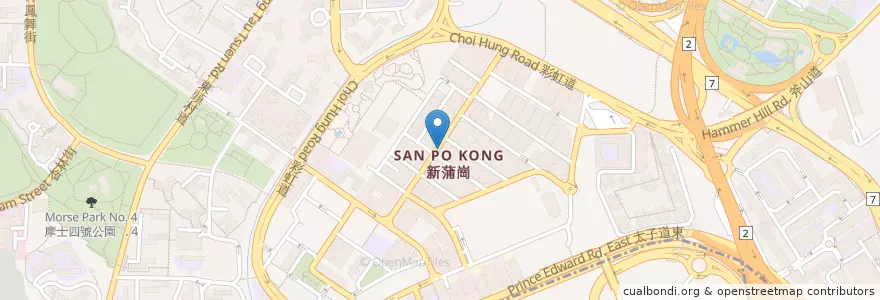 Mapa de ubicacion de DBS en China, Guangdong, Hong Kong, Wilayah Baru, Kowloon, 黃大仙區 Wong Tai Sin District, 九龍城區 Kowloon City District.