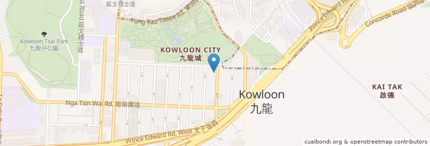 Mapa de ubicacion de Chicken & Egg en China, Provincia De Cantón, Hong Kong, Kowloon, Nuevos Territorios, 九龍城區 Kowloon City District.