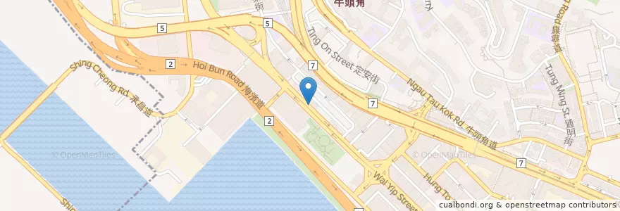 Mapa de ubicacion de DCC en China, Cantão, Hong Kong, Kowloon, Novos Territórios, 觀塘區 Kwun Tong District.