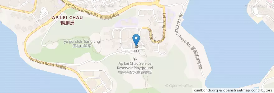 Mapa de ubicacion de KFC en 中国, 广东省, 香港 Hong Kong, 香港島 Hong Kong Island, 新界 New Territories, 南區 Southern District.