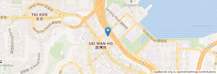 Mapa de ubicacion de Pizza Hut en 中国, 広東省, 香港, 香港島, 新界, 東區 Eastern District.