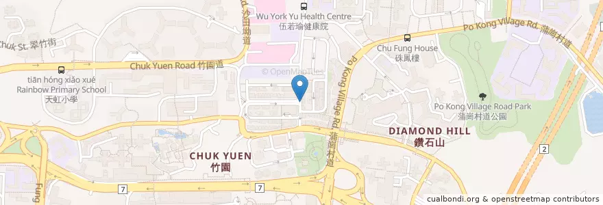 Mapa de ubicacion de Bafang Yunji Dumpling Specialty Store en China, Guangdong, Hong Kong, Kowloon, Wilayah Baru, 黃大仙區 Wong Tai Sin District.
