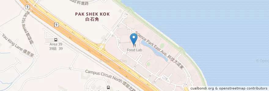 Mapa de ubicacion de Food Lab en 中国, 香港 Hong Kong, 广东省, 新界 New Territories, 沙田區 Sha Tin District.