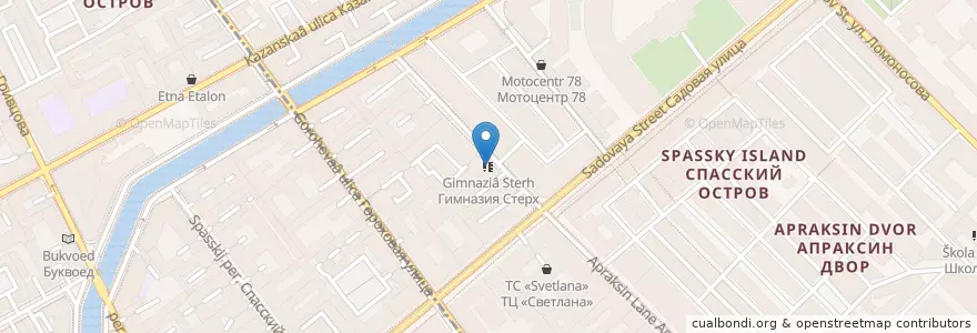 Mapa de ubicacion de Гимназия Стерх en Russie, District Fédéral Du Nord-Ouest, Oblast De Léningrad, Saint-Pétersbourg, Округ № 78.