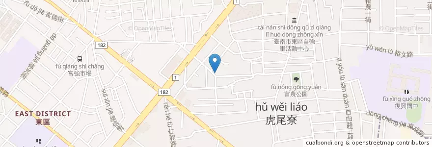 Mapa de ubicacion de 8美早餐店 en 臺灣, 臺南市, 東區.