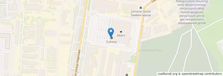 Mapa de ubicacion de Subway en Rusia, Приволжский Федеральный Округ, Óblast De Nizhni Nóvgorod, Городской Округ Нижний Новгород.