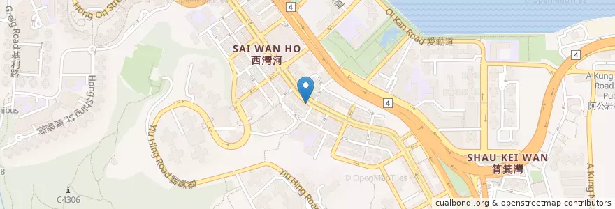 Mapa de ubicacion de 潮興大藥房 Chiu Hing Dispensary en China, Guangdong, Hong Kong, Pulau Hong Kong, Wilayah Baru, 東區 Eastern District.
