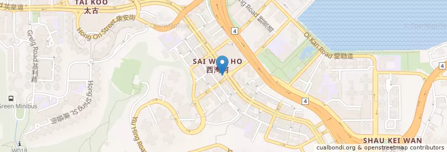 Mapa de ubicacion de 康成大藥房 Hong Shing Pharmacy en 中国, 广东省, 香港 Hong Kong, 香港島 Hong Kong Island, 新界 New Territories, 東區 Eastern District.