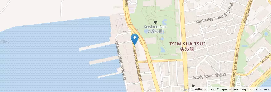 Mapa de ubicacion de Standard Chartered en China, Guangdong, Hong Kong, Kowloon, New Territories, Yau Tsim Mong District.