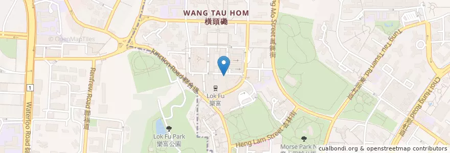 Mapa de ubicacion de Sidewalk Cafe en 中国, 広東省, 香港, 新界, 九龍, 黃大仙區 Wong Tai Sin District, 九龍城區 Kowloon City District.