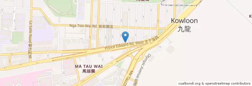 Mapa de ubicacion de Min iBangkok Seafood & Grill en 중국, 광둥성, 홍콩, 가우룽, 신제, 九龍城區 Kowloon City District.
