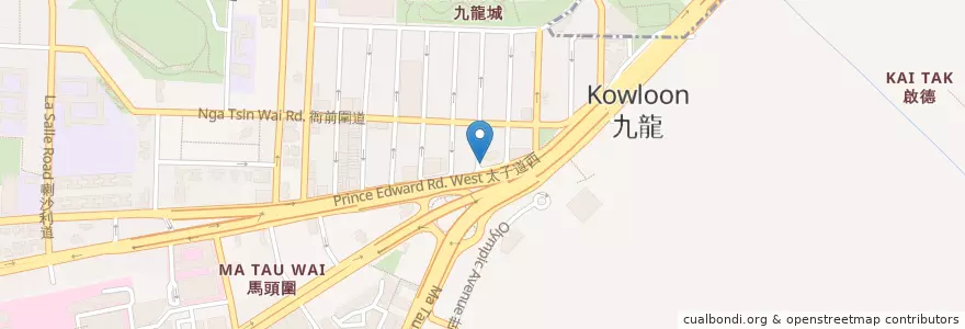 Mapa de ubicacion de Neway en Cina, Guangdong, Hong Kong, Kowloon, Nuovi Territori, 九龍城區 Kowloon City District.
