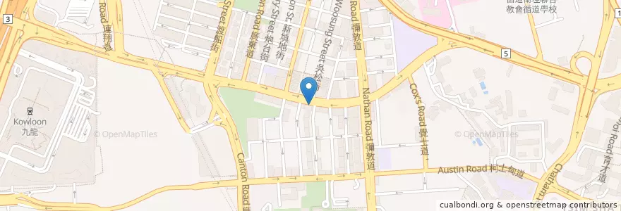 Mapa de ubicacion de 星展銀行 DBS en China, Provincia De Cantón, Hong Kong, Kowloon, Nuevos Territorios, 油尖旺區 Yau Tsim Mong District.