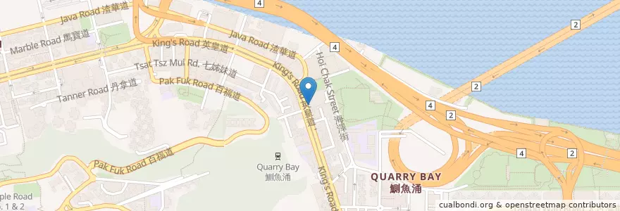 Mapa de ubicacion de Starbucks en 中国, 广东省, 香港, 香港島, 新界, 東區.