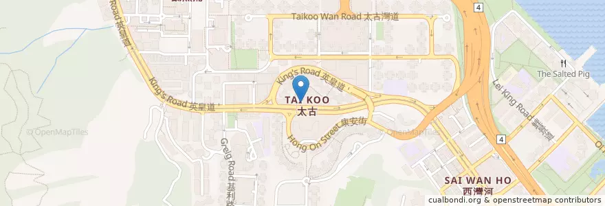 Mapa de ubicacion de Kam Kee Cafe 金記冰室 en Chine, Guangdong, Hong Kong, Île De Hong Kong, Nouveaux Territoires, 東區 Eastern District.