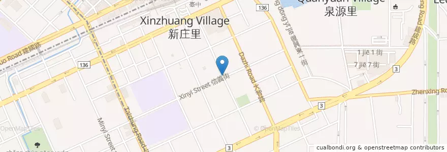 Mapa de ubicacion de 天津苟不理湯包 en Taïwan, Taichung, 東區.