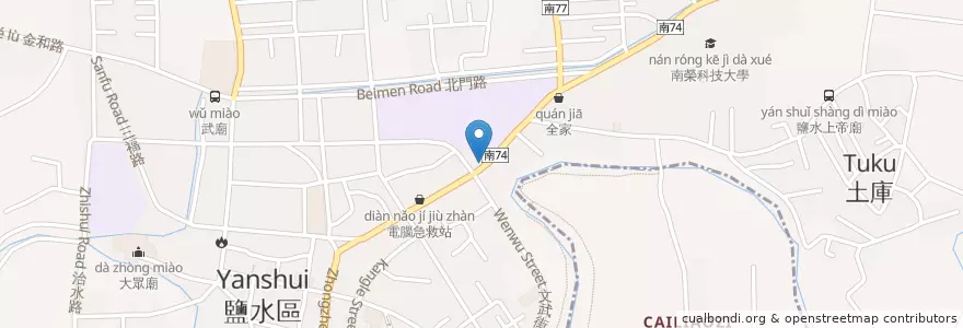 Mapa de ubicacion de 加水站 en 臺灣, 臺南市, 鹽水區.