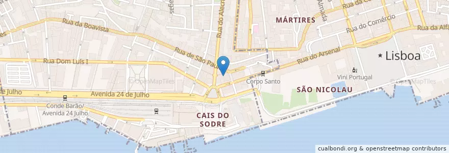 Mapa de ubicacion de MALT en 葡萄牙, Área Metropolitana De Lisboa, Lisboa, Grande Lisboa, Misericórdia.